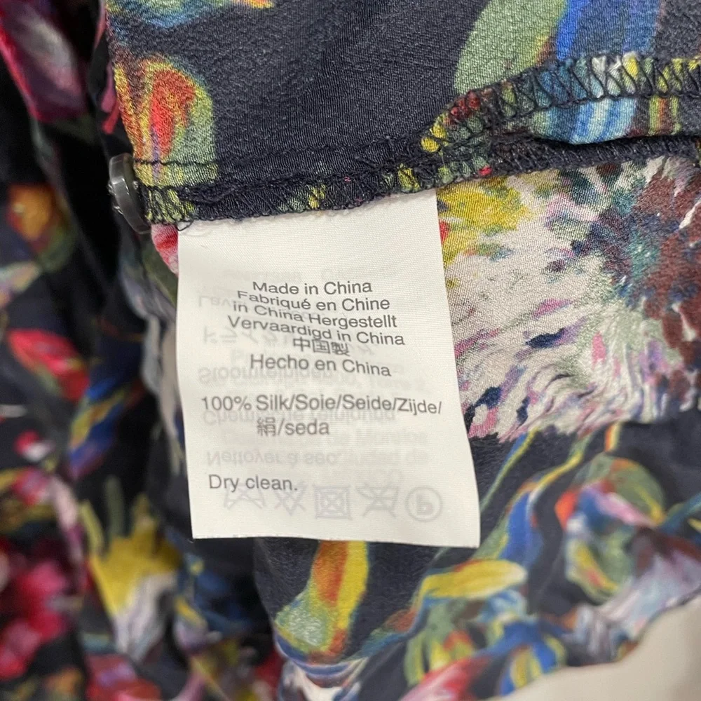 J CREW FLORAL SILK‎ BLOUSE M